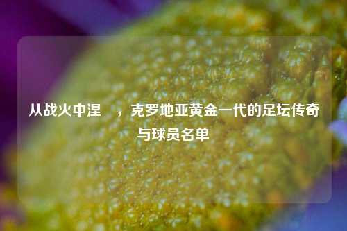 从战火中涅槃，克罗地亚黄金一代的足坛传奇与球员名单