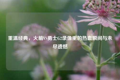 重温经典，火箭VS勇士G2录像里的热血瞬间与未尽遗憾