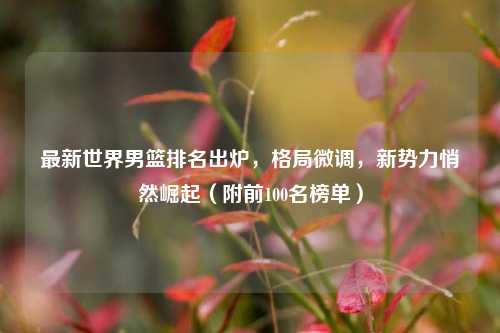 最新世界男篮排名出炉,格局微调,新势力悄然崛起(附前100名榜单)