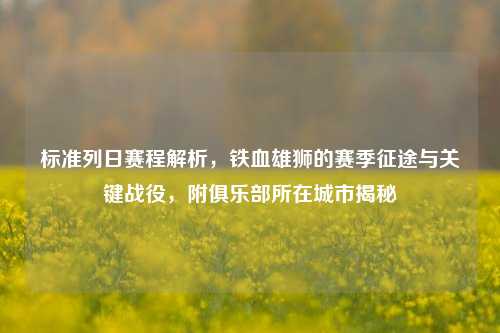 标准列日赛程解析，铁血雄狮的赛季征途与关键战役，附俱乐部所在城市揭秘